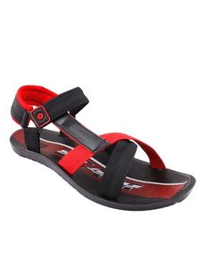 colourblock slip-on sandals with velcro fastening