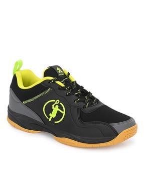 colourblock sports shoes with lace fastening