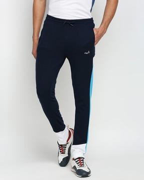 colourblock straight track pants with insert pockets