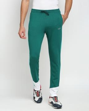 colourblock straight track pants with insert pockets