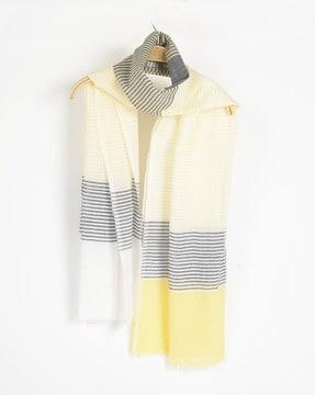 colourblock striped handloom scarf