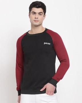colourblock sweatshirt with brand-print
