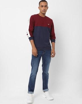 colourblock sweatshirt with cut & sew panel