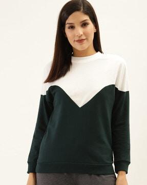 colourblock sweatshirt with drop-shoulder sleeves