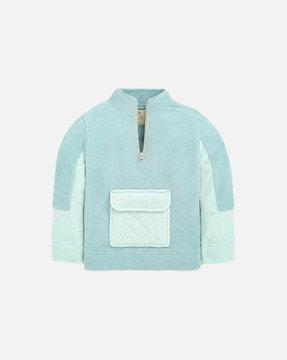 colourblock sweatshirt with flap pocket