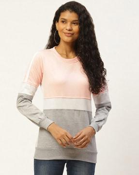 colourblock sweatshirt with full sleeves