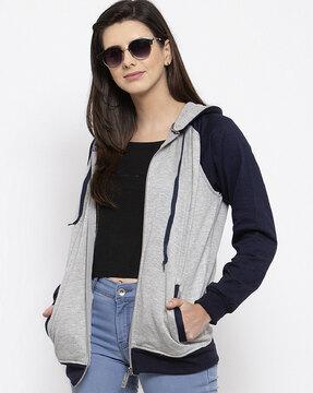 colourblock sweatshirt with hoodie