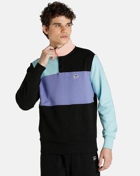 colourblock sweatshirt with placement logo