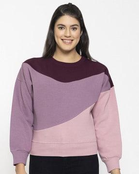 colourblock sweatshirt with ribbed hems