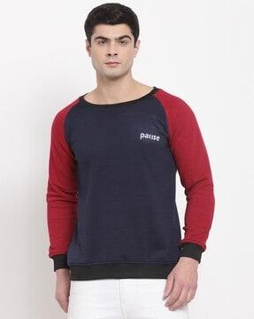 colourblock sweatshirt with ribbed hems