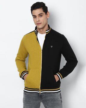 colourblock sweatshirt with split-kangaroo pockets