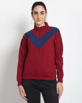 colourblock sweatshirt with zip accent