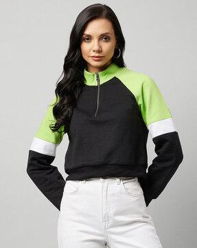 colourblock sweatshirt with zip closure