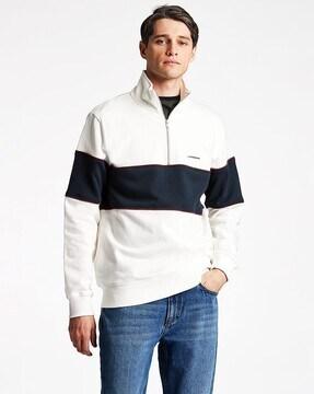 colourblock sweatshirt with zip closure