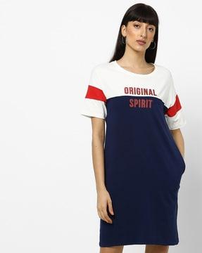 colourblock t-shirt dress with insert pockets