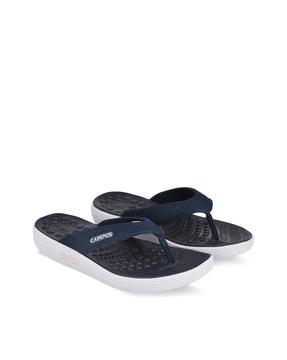 colourblock t-strap flip-flops