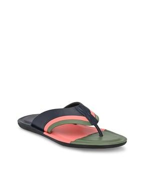 colourblock thong-strap flip-flops