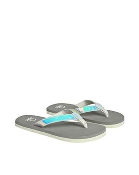 colourblock thong-strap flip-flops