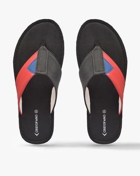colourblock thong-strap sandals
