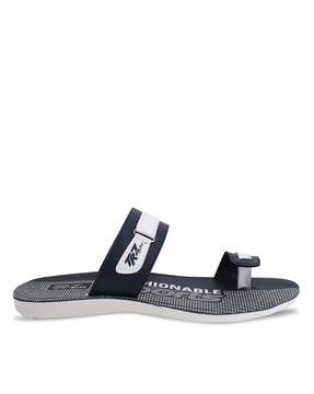 colourblock toe-ring flip-flops