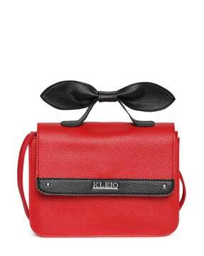 colourblock top bow sling bag