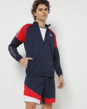 colourblock track jacket with insert pockets