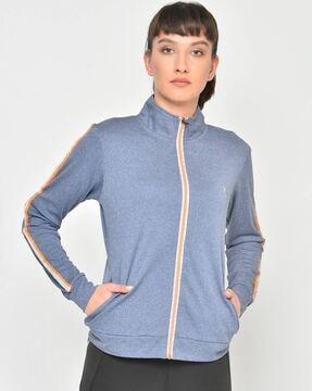 colourblock track jacket with insert pockets