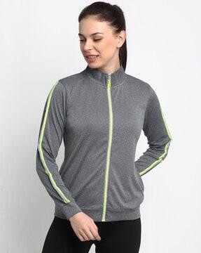 colourblock track jacket with insert pockets