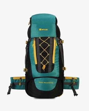 colourblock travel backpack with adjustable straps