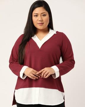 colourblock v-neck top