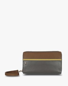 colourblock zip-around wallet