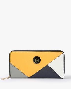 colourblock zip-around wallet