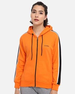 colourblock zip-front hoodie