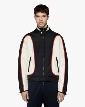 colourblock zip-front jacket with zip pockets