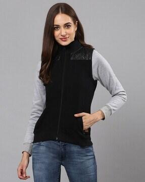 colourblock zip-front jacket