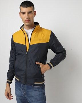 colourblock zip-front jacket