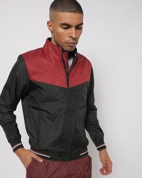 colourblock zip-front jacket