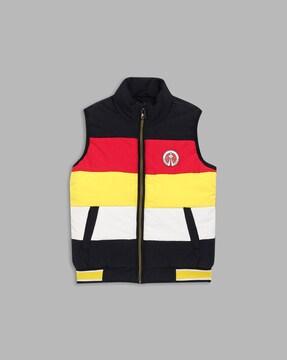 colourblock zip-front jacket