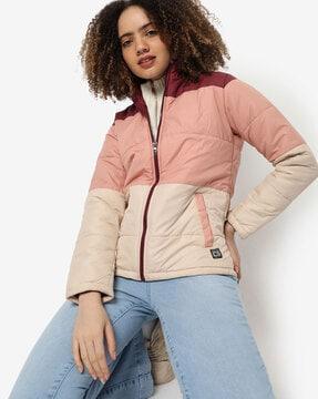 colourblock zip-front jacket