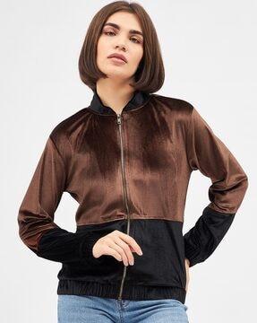 colourblock zip-front jacket