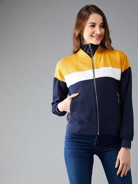 colourblock zip-front jacket