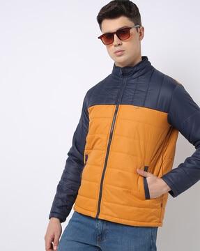 colourblock zip-front puffer jacket