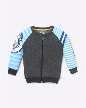 colourblock zip-front sweatshirt