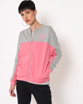 colourblock zip-front sweatshirt