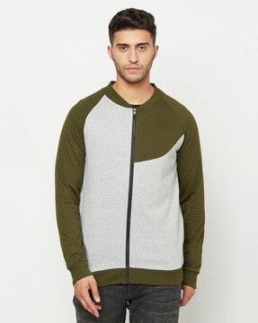 colourblock zip-front sweatshirt