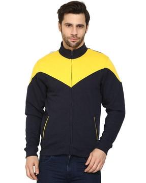 colourblock zip-front sweatshirt
