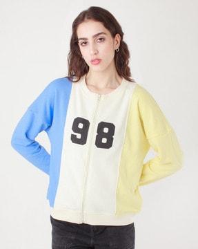 colourblock zip-front sweatshirt