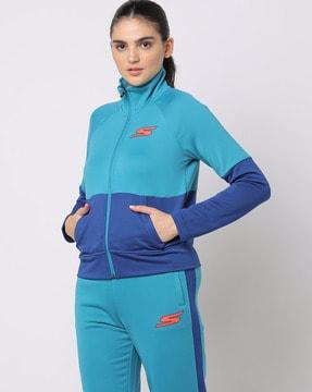 colourblock zip-front track jacket