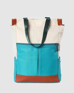 colourblocked backpack with zip closure