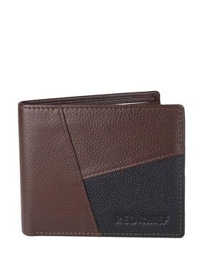 colourblocked leather bi-fold wallet